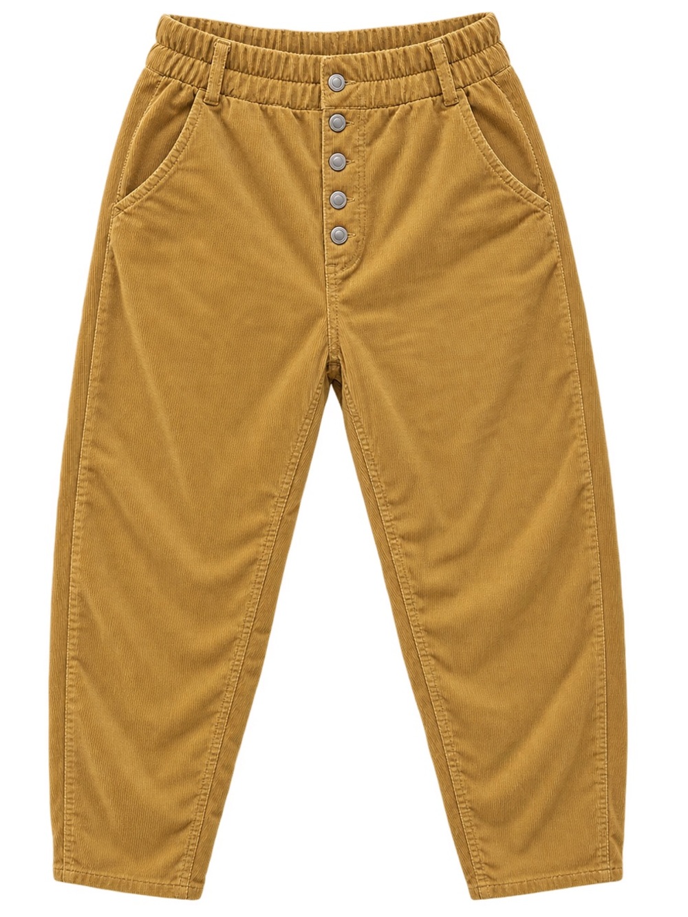 Zara Mustard Corduroy Jogger Pants Elastic Waist Size 6